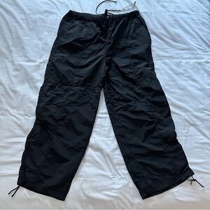 H&M Black Parachute Pants with Ruching